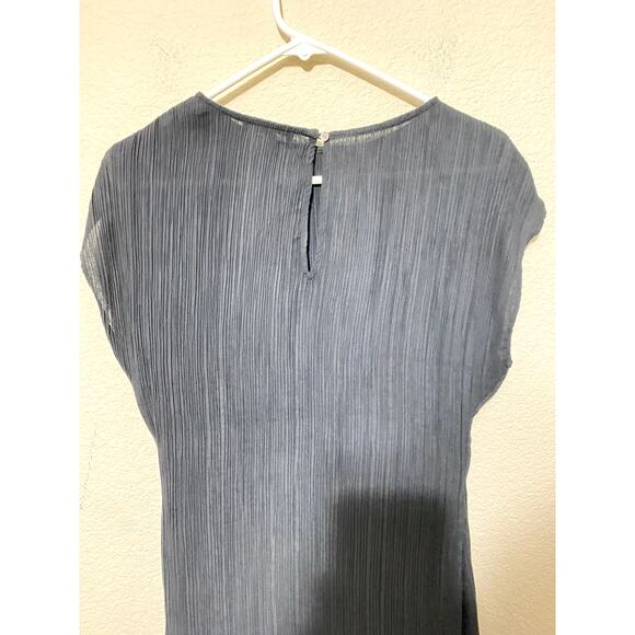 Madewell Dress Size 4 Black Plissé Mini Tee Sheath Minimalist Preppy Party NWT - Picture 9 of 10